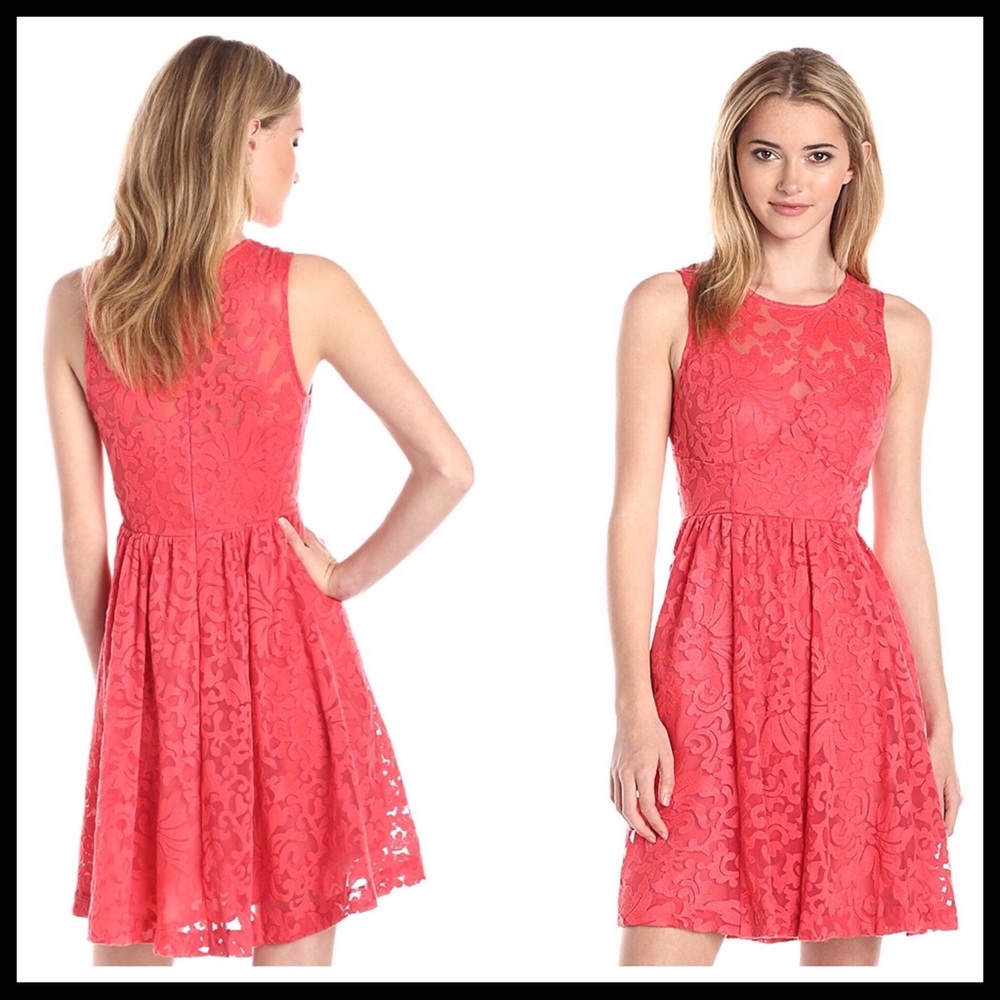 TRACY REESE A-LINE LACE FIT-AND-FLARE  DRESS A3C - Picture 3 of 8